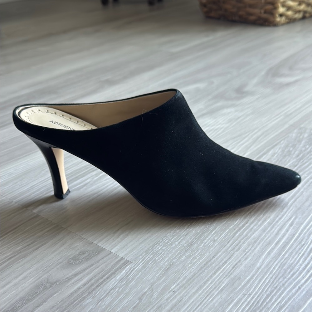 Adrienne Vittadini Black Mules with Kitten Heel